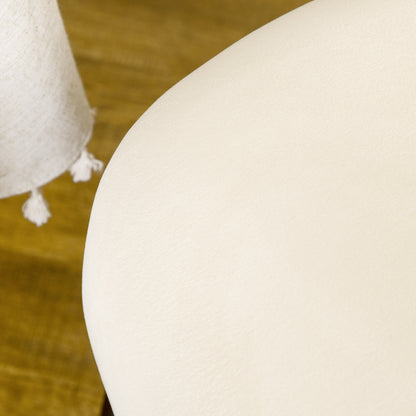 Dining Chairs Set of 2 Kitchen Chair with Shell-Shaped Backrest, Velvet-Like Material, Armchair with Footrest, Chairs, Living Room Chair with Steel Legs for Dining Table, Cream White