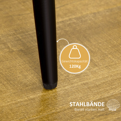 Dining Chairs Set of 2 Kitchen Chair with Shell-Shaped Backrest, Velvet-Like Material, Armchair with Footrest, Chairs, Living Room Chair with Steel Legs for Dining Table, Cream White