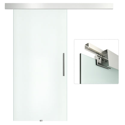 Glass Sliding Door with Handle Bar, One-Sided Satinized, 102.5 x 205 cm