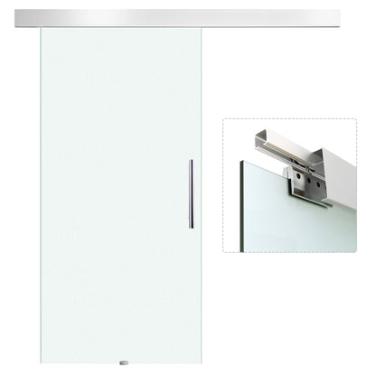 Glass Sliding Door with Handle Bar, One-Sided Satinized, 102.5 x 205 cm