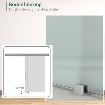 Glass Sliding Door with Handle Bar, One-Sided Satinized, 102.5 x 205 cm