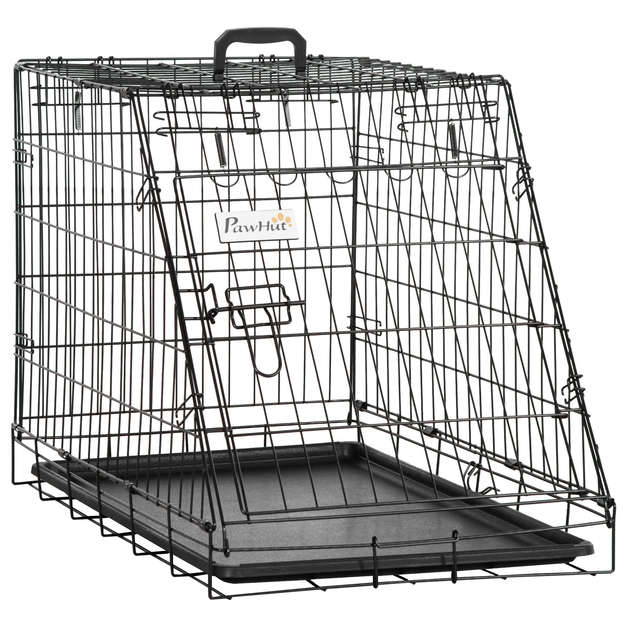 Large Size Dog Transport Cage dim. 77L x 47W x 55H cm metal black