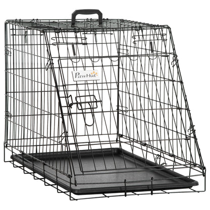 Large Size Dog Transport Cage dim. 77L x 47W x 55H cm metal black