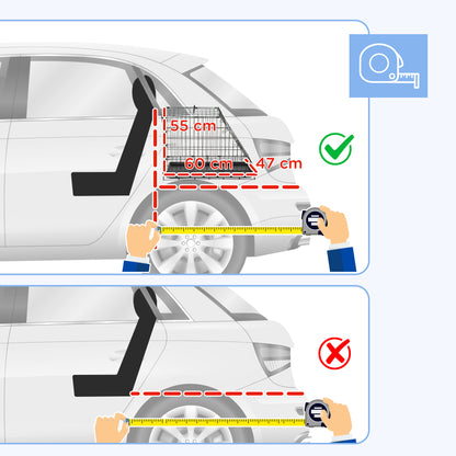 Large Size Dog Transport Cage dim. 77L x 47W x 55H cm metal black