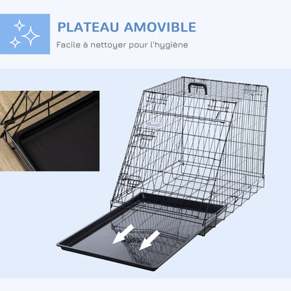 Large Size Dog Transport Cage dim. 77L x 47W x 55H cm metal black