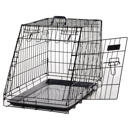 Large Size Dog Transport Cage dim. 77L x 47W x 55H cm metal black