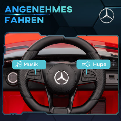 Children's Electric Car 12V Kids Car with 2.4G Remote Control, Children's Vehicle with Horn, MP3, Music, Soft Start, Reverse Function 3-5 km/h Electric Vehicle for 3-6 Years, Red