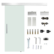 Glass Sliding Door Room Door with Handle Bar One Side Frosted 77.5 x 205 cm