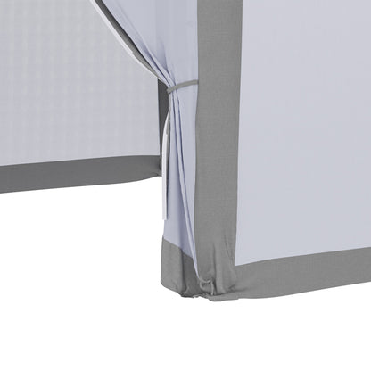 Hexagonal Cozy Style Metal Polyester Gray Barnum Reception Tent Gazebo