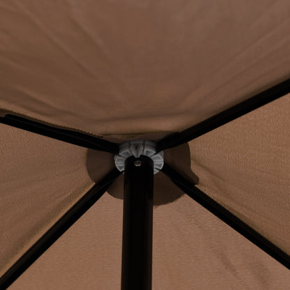 2x2 m Outdoor Umbrella with Adjustable and Portable Square Canopy, Metal and Polyester, Coffee