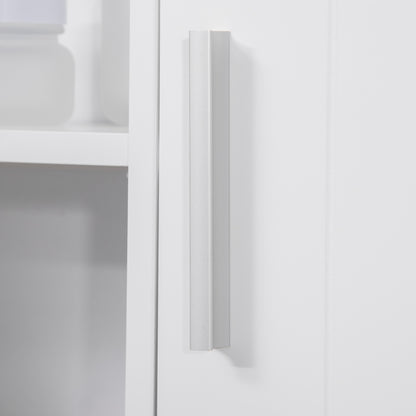 Bathroom Cabinet with Mirror Hanging Bathroom Cabinet with 2 Doors and 2 Adjustable Interior Shelves 54x15.2x55.3 cm White