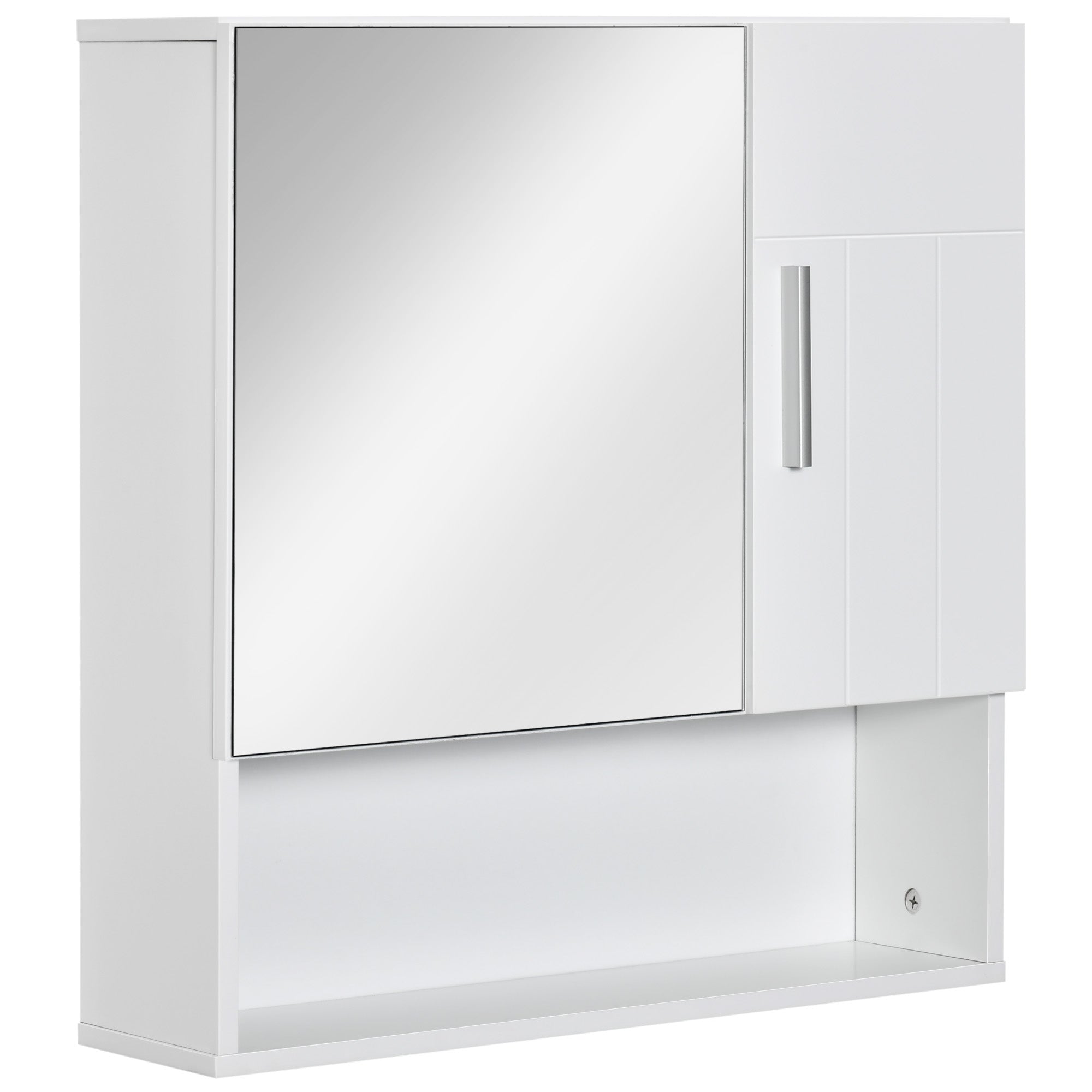 Bathroom Cabinet with Mirror Hanging Bathroom Cabinet with 2 Doors and 2 Adjustable Interior Shelves 54x15.2x55.3 cm White
