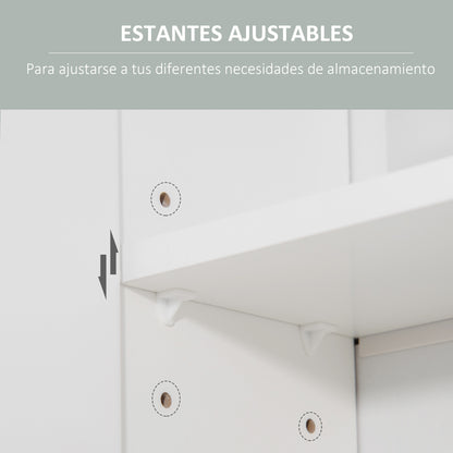 Bathroom Cabinet with Mirror Hanging Bathroom Cabinet with 2 Doors and 2 Adjustable Interior Shelves 54x15.2x55.3 cm White