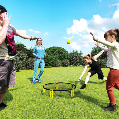 SPORTNOW Roundnet Set Game Set with Game Net 3 Balls Carry Bag Ball Pump Spikeball Set for Garden Beach Park Indoors