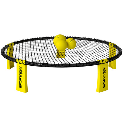SPORTNOW Roundnet Set Game Set with Game Net 3 Balls Carry Bag Ball Pump Spikeball Set for Garden Beach Park Indoors