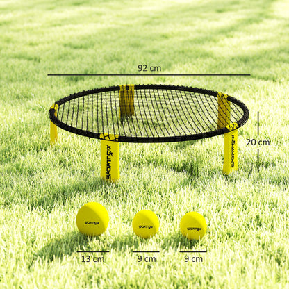 SPORTNOW Roundnet Set Game Set with Game Net 3 Balls Carry Bag Ball Pump Spikeball Set for Garden Beach Park Indoors