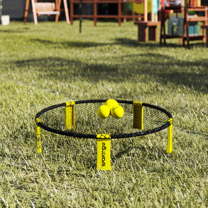 SPORTNOW Roundnet Set Game Set with Game Net 3 Balls Carry Bag Ball Pump Spikeball Set for Garden Beach Park Indoors