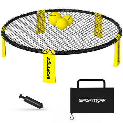 SPORTNOW Roundnet Set Game Set with Game Net 3 Balls Carry Bag Ball Pump Spikeball Set for Garden Beach Park Indoors