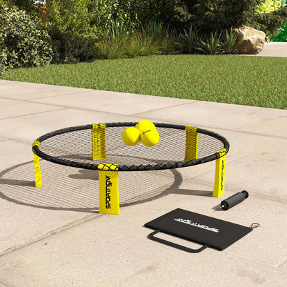SPORTNOW Roundnet Set Game Set with Game Net 3 Balls Carry Bag Ball Pump Spikeball Set for Garden Beach Park Indoors
