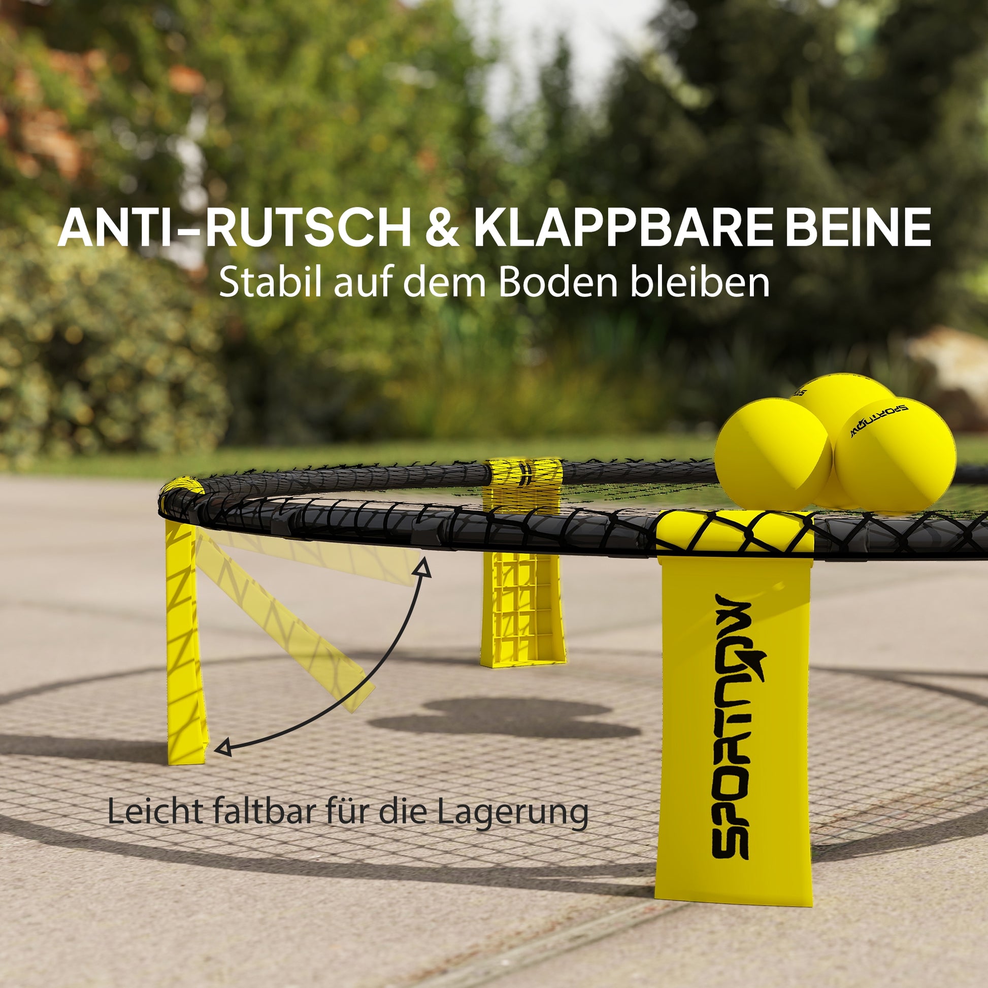 SPORTNOW Roundnet Set Game Set with Game Net 3 Balls Carry Bag Ball Pump Spikeball Set for Garden Beach Park Indoors