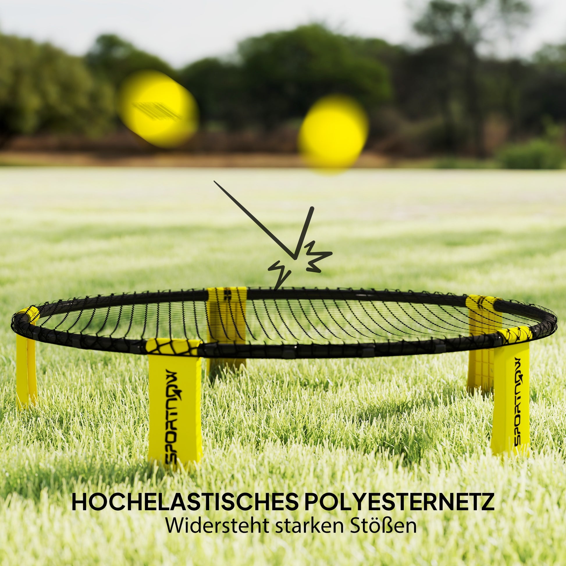 SPORTNOW Roundnet Set Game Set with Game Net 3 Balls Carry Bag Ball Pump Spikeball Set for Garden Beach Park Indoors