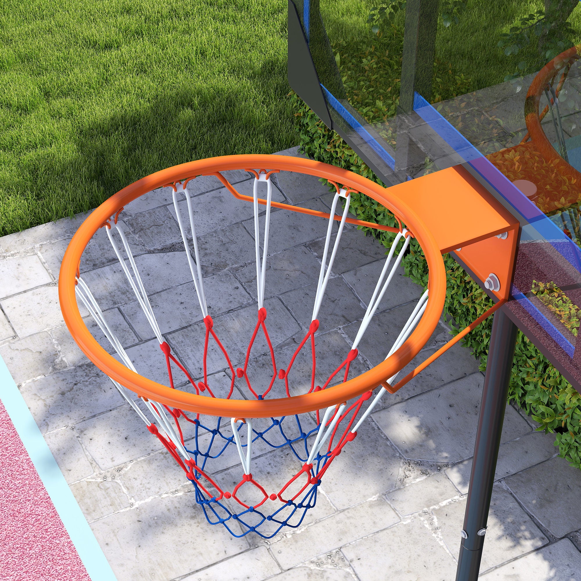 Kids Basketball Hoop, Adjustable Height 210-260 cm, Outdoor and Indoor Basketball Hoop with Wheels, Weighted Base, Gift for Boys and Girls 6+ Years, Blue