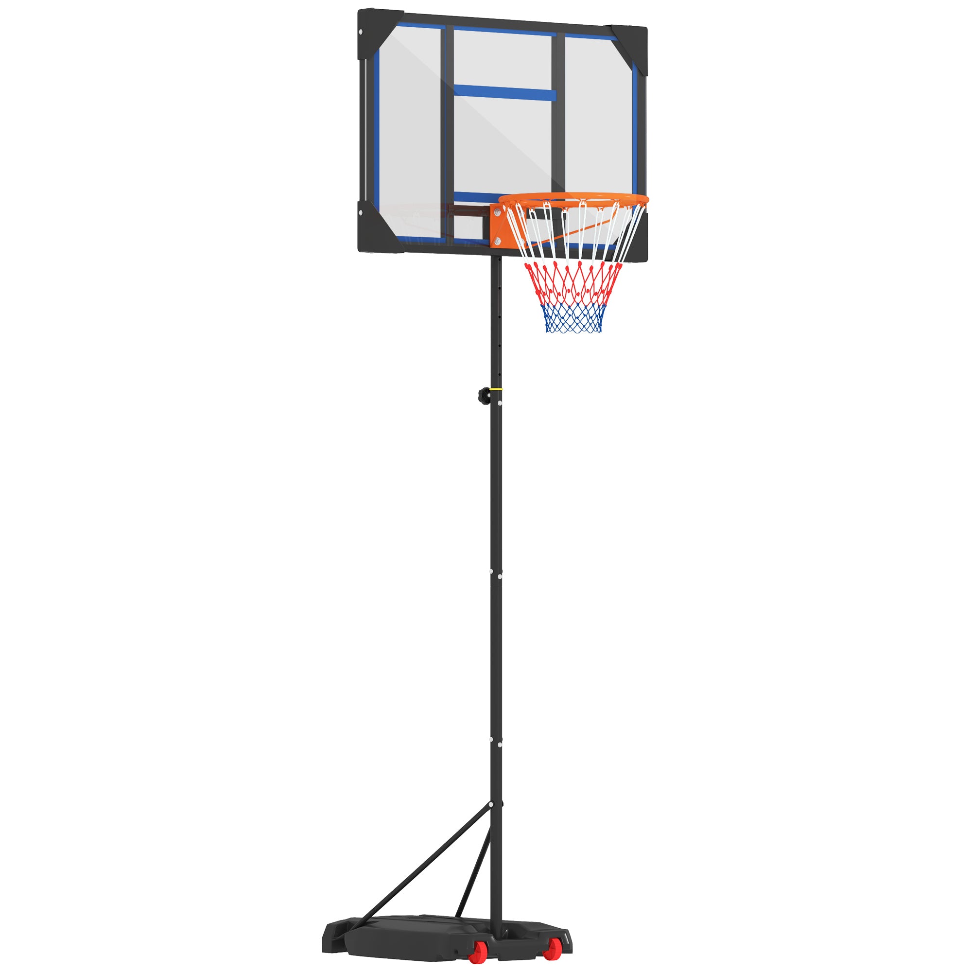 Kids Basketball Hoop, Adjustable Height 210-260 cm, Outdoor and Indoor Basketball Hoop with Wheels, Weighted Base, Gift for Boys and Girls 6+ Years, Blue