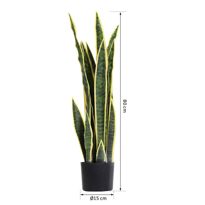 Artificial Sansevieria in Pot, Indoor and Outdoor Plant with 21 Leaves (Ø15cm x 77cm)