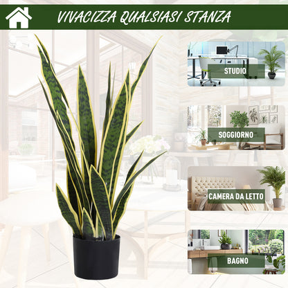 Artificial Sansevieria in Pot, Indoor and Outdoor Plant with 21 Leaves (Ø15cm x 77cm)