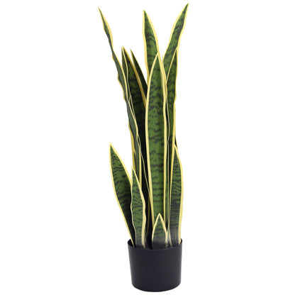 Artificial Sansevieria in Pot, Indoor and Outdoor Plant with 21 Leaves (Ø15cm x 77cm)