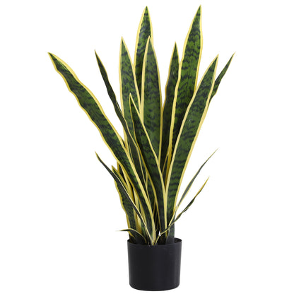 Artificial Sansevieria in Pot, Indoor and Outdoor Plant with 21 Leaves (Ø15cm x 77cm)