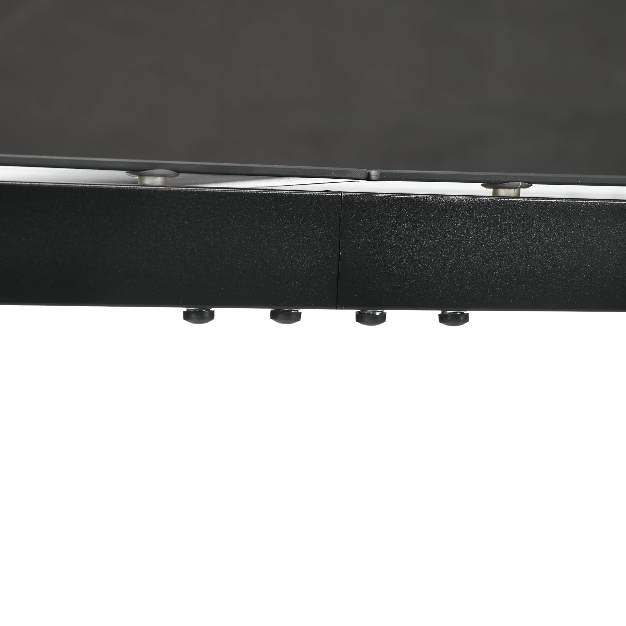 Rectangular Garden Table Outdoor Dining Table for 8 People with Tempered Glass Top and Aluminum Frame 180 x 80 x 72 cm Black