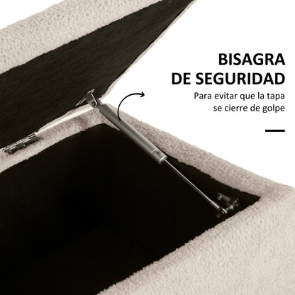 Bedroom Storage Bench Storage Chest Capacity 47 L with Flip Top and Wooden Legs for Living Room Load 120 kg 95x38x45 cm Beige