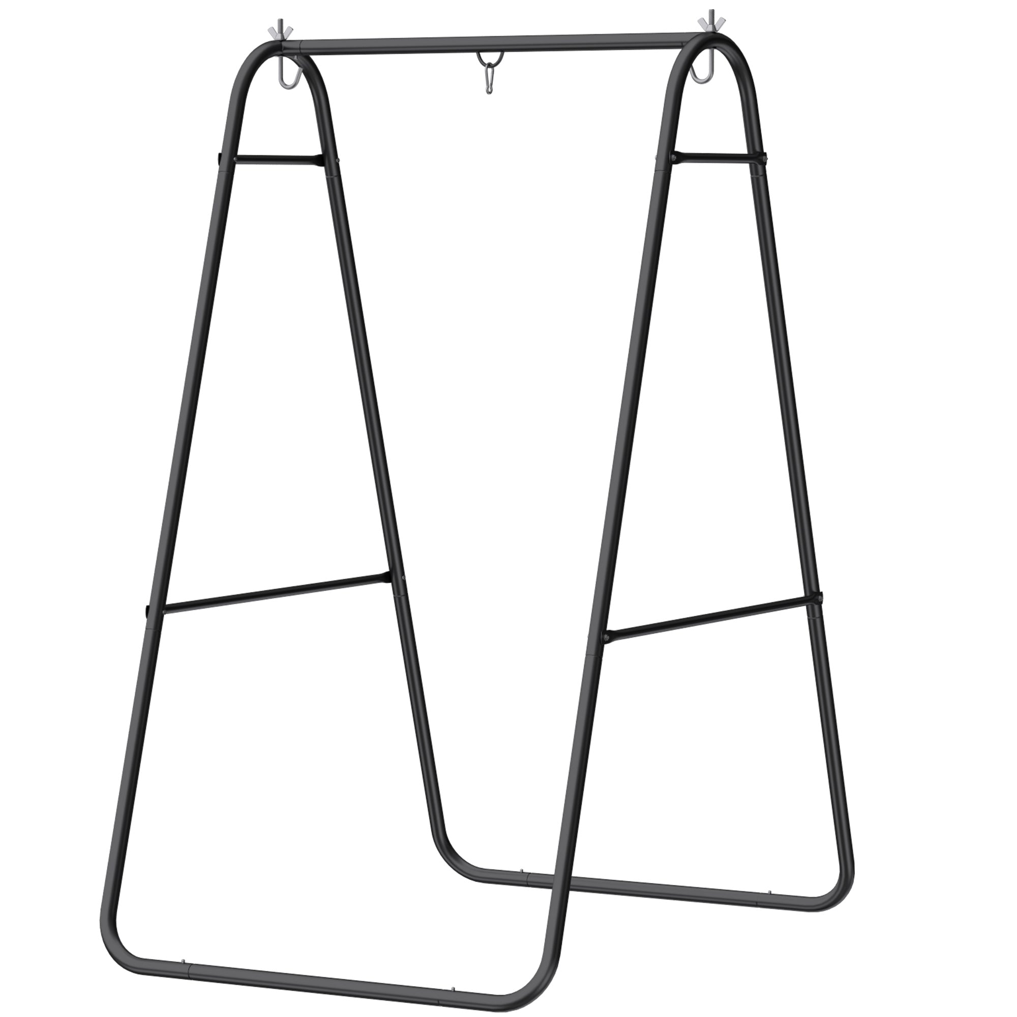 A-Frame Hanging Chair Stand — Steel Frame for Hanging Basket/Chair, Up to 150 kg (330 lb), Indoor & Outdoor, Black