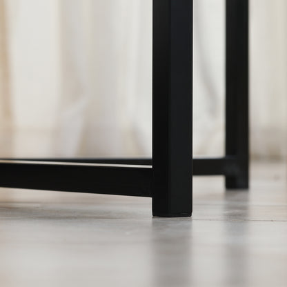 Round Coffee Table with Faux Marble Top and Metal Frame for Office Bedroom Dining Room Modern Style 80x80x45 cm White