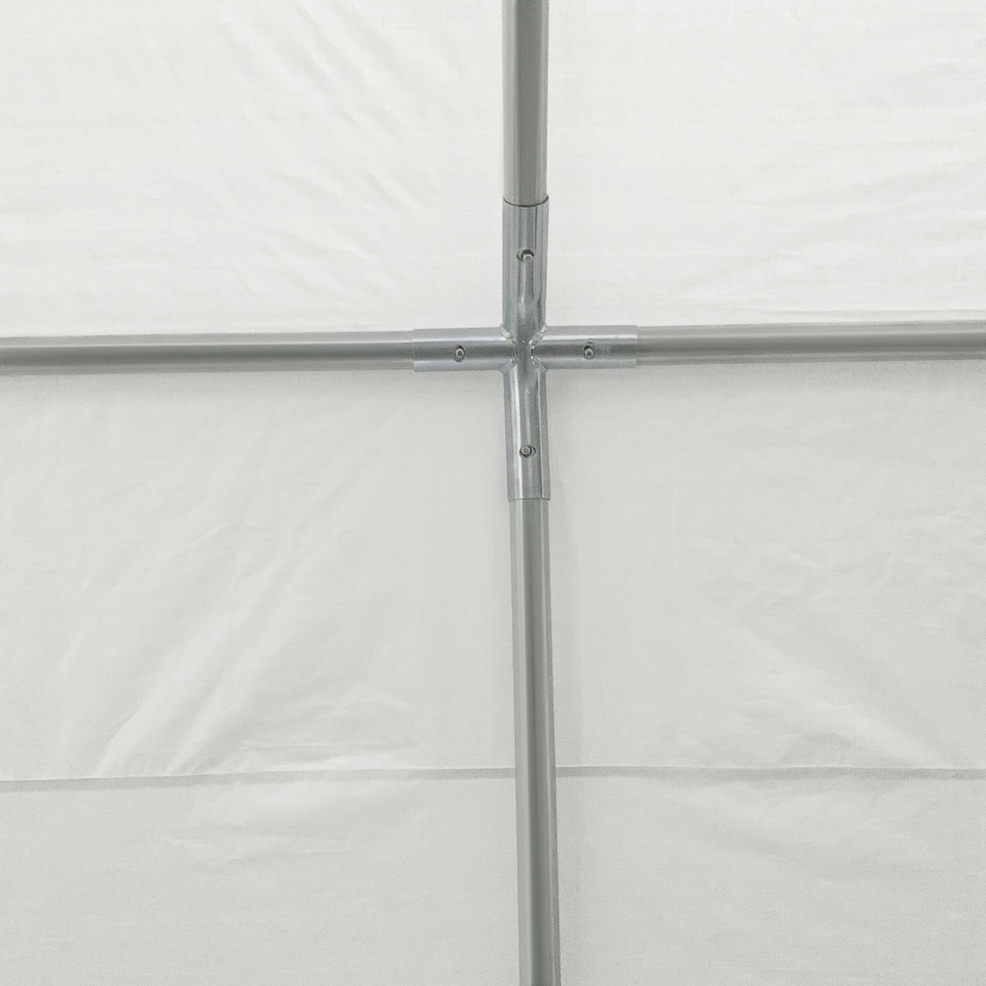 Portable Garage 4x4m with Canopy for Cars and Boats, Weddings, Parties, Garden Gazebo in Galvanized Steel, White