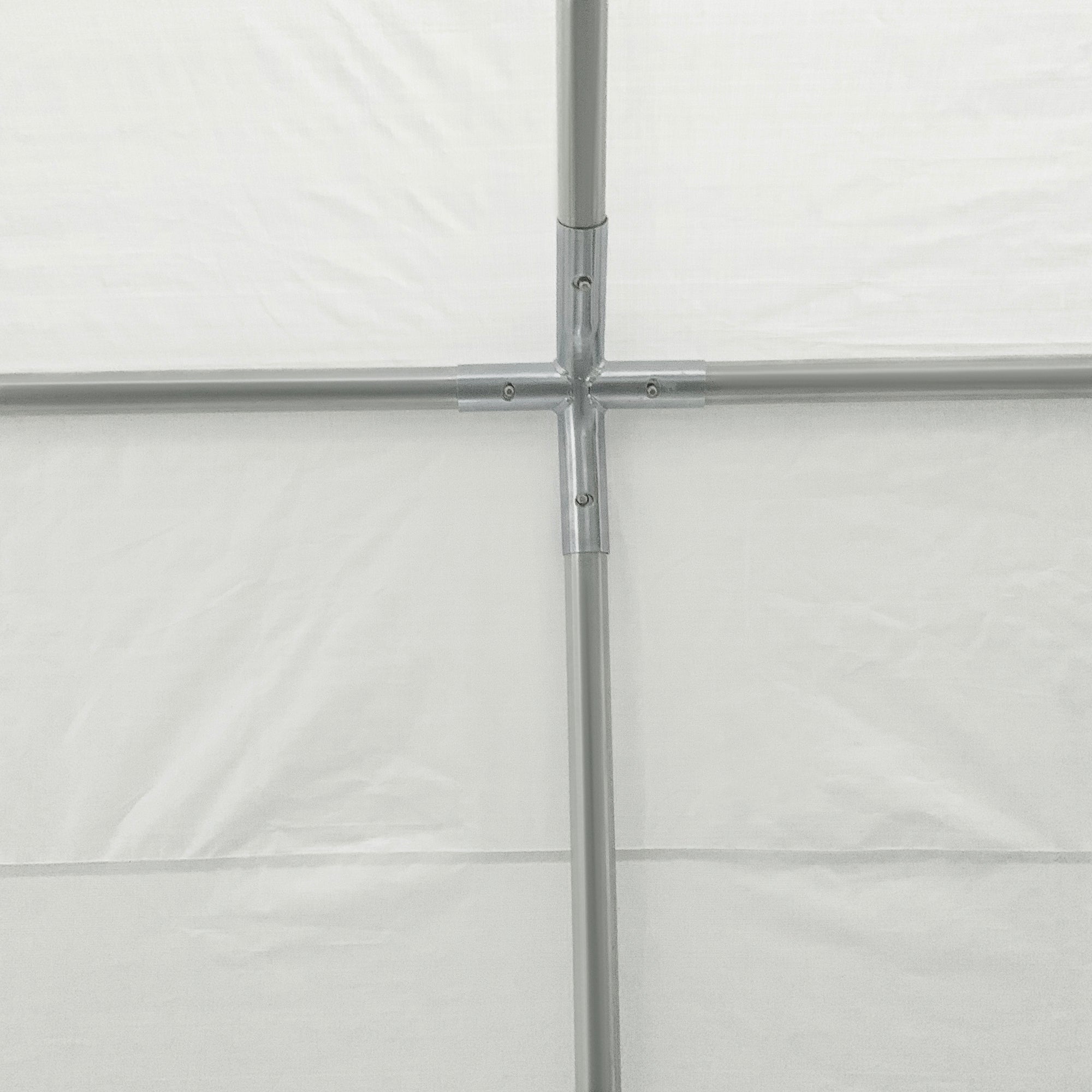 Portable Garage 4x4m with Canopy for Cars and Boats, Weddings, Parties, Garden Gazebo in Galvanized Steel, White