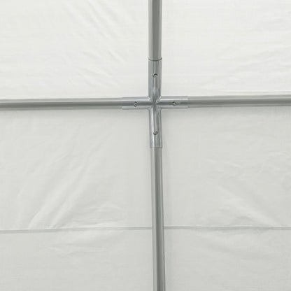 Portable Garage 4x4m with Canopy for Cars and Boats, Weddings, Parties, Garden Gazebo in Galvanized Steel, White