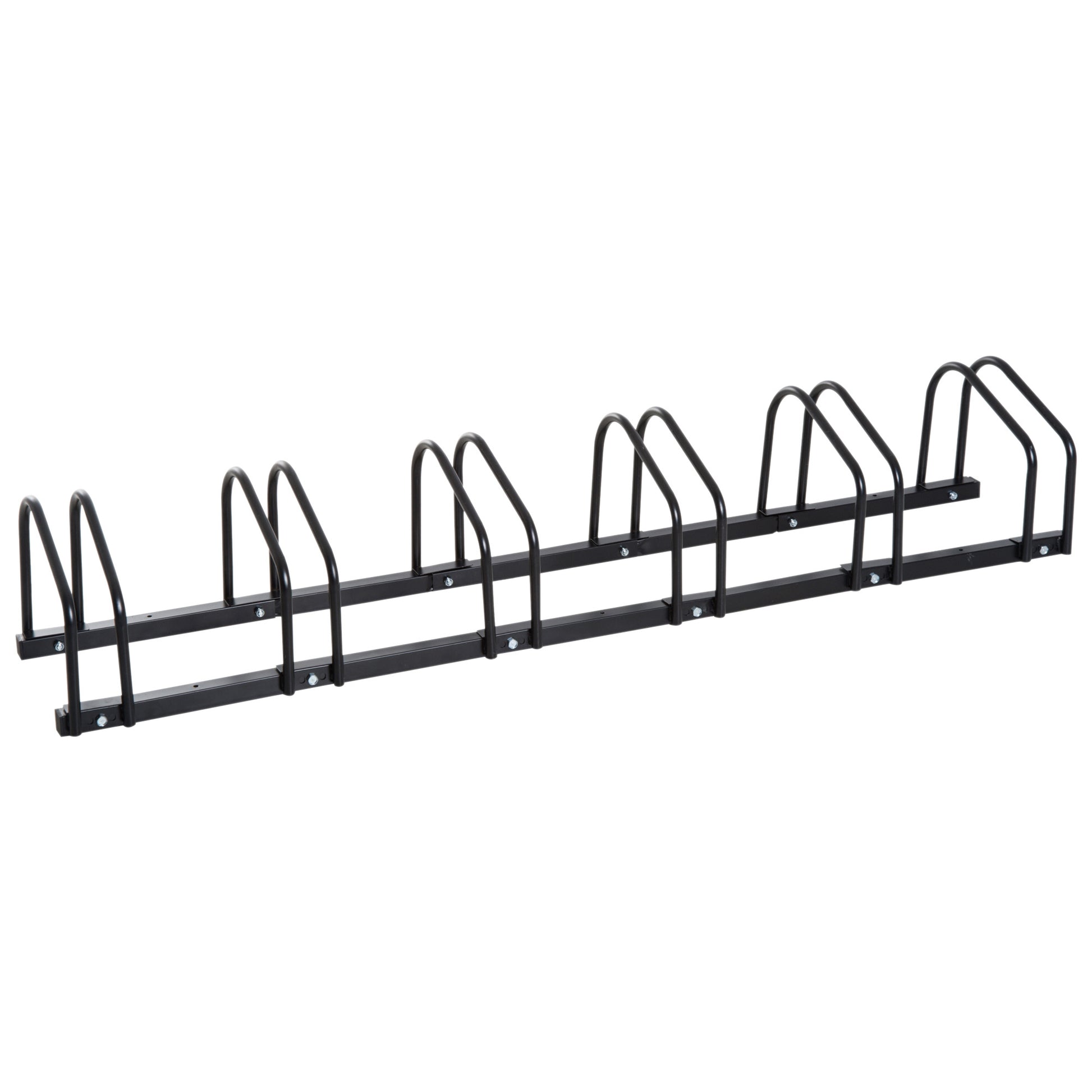 Bike Stand Multi-Bike Rack Display Stand Bike Stand Weatherproof Durable Floor and Wall Mount Steel for 6 Bicycles Black 179 x 33 x 27 cm