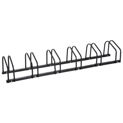 Bike Stand Multi-Bike Rack Display Stand Bike Stand Weatherproof Durable Floor and Wall Mount Steel for 6 Bicycles Black 179 x 33 x 27 cm