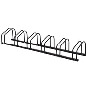 Bike Stand Multi-Bike Rack Display Stand Bike Stand Weatherproof Durable Floor and Wall Mount Steel for 6 Bicycles Black 179 x 33 x 27 cm
