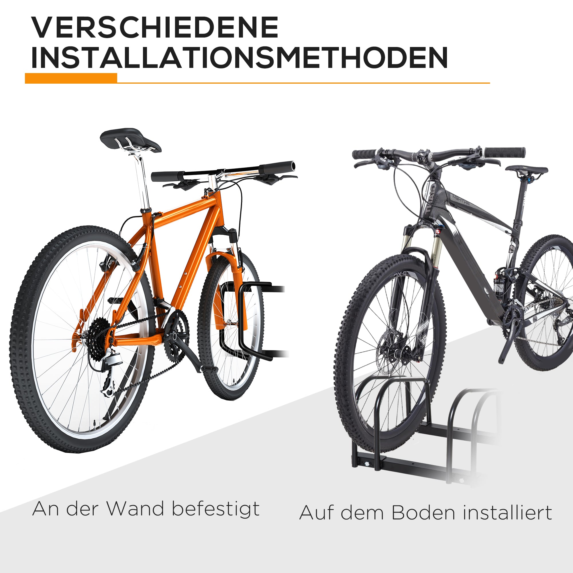 Bike Stand Multi-Bike Rack Display Stand Bike Stand Weatherproof Durable Floor and Wall Mount Steel for 6 Bicycles Black 179 x 33 x 27 cm