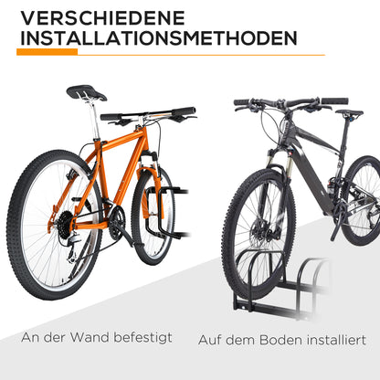 Bike Stand Multi-Bike Rack Display Stand Bike Stand Weatherproof Durable Floor and Wall Mount Steel for 6 Bicycles Black 179 x 33 x 27 cm