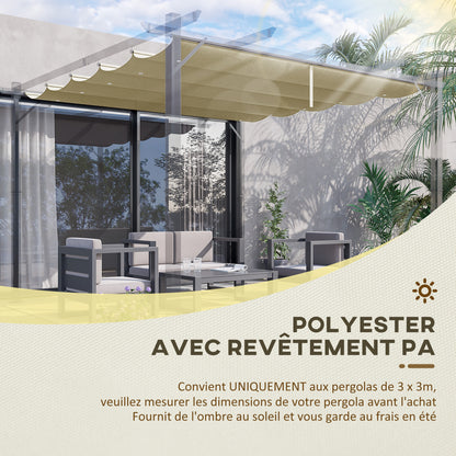 Replacement Canopy for 3 x 3m Retractable Pergola Gazebo - Beige