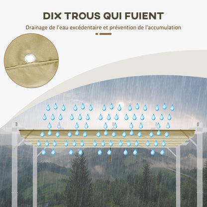 Replacement Canopy for 3 x 3m Retractable Pergola Gazebo - Beige