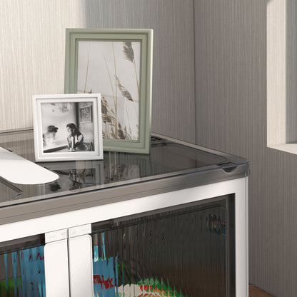 Plastic Storage Box with Wheels Foldable Crates Storage, Stackable Wardrobe Organizer for Toys, Clothes, Books White, 60cm x 42cm x 34cm