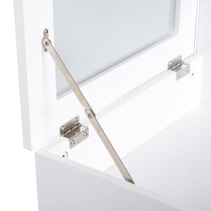 Dressing Table with Mirror Modern Style Makeup Table - 2 Drawers, Foldable Mirror for Bedroom, Living Room, 60 x 50 x 85.5 cm White