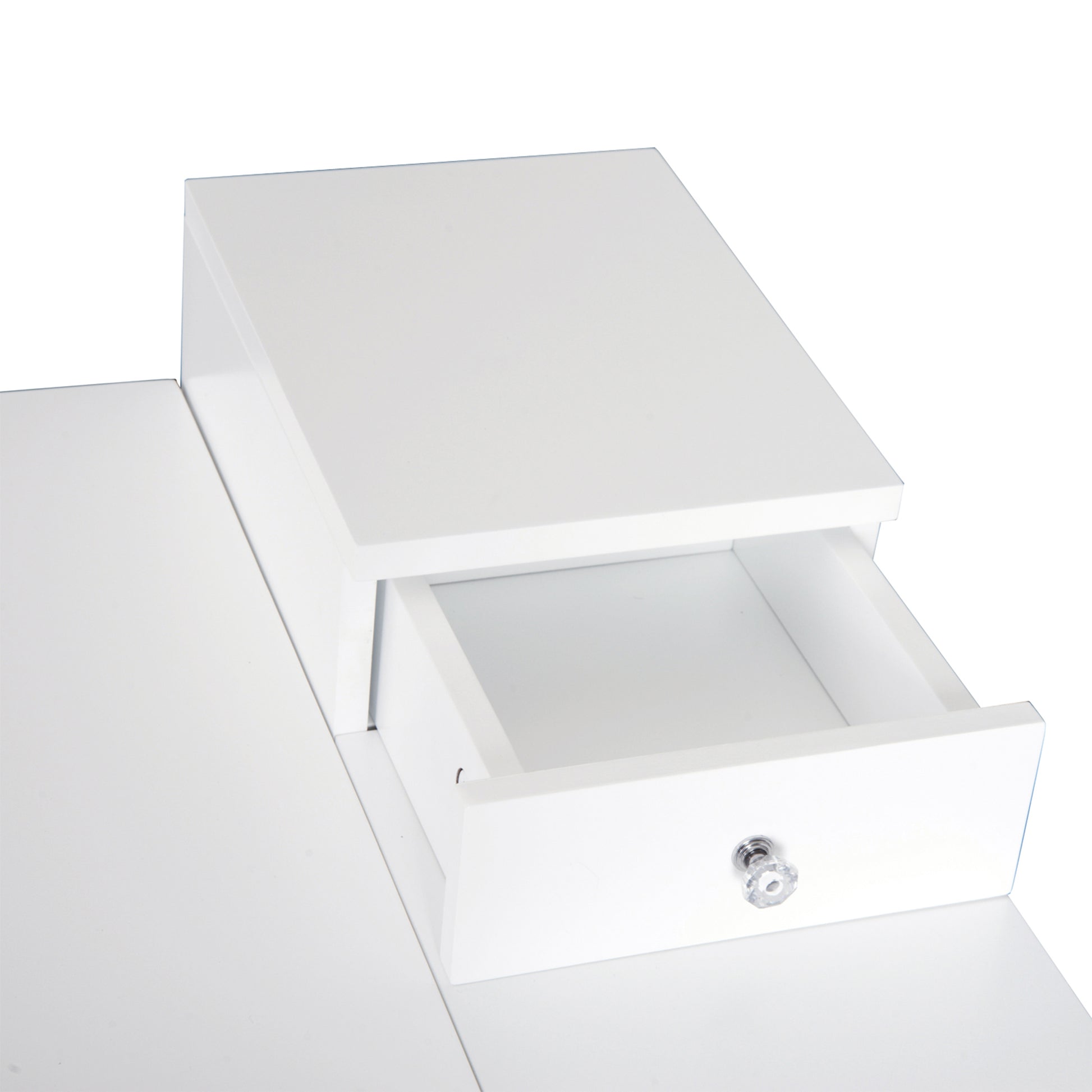 Dressing Table with Mirror Modern Style Makeup Table - 2 Drawers, Foldable Mirror for Bedroom, Living Room, 60 x 50 x 85.5 cm White