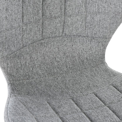 Set of 2 Contemporary Design Bar Stools Adjustable Seat Height 59-81 cm 360° Swivel Linen Gray