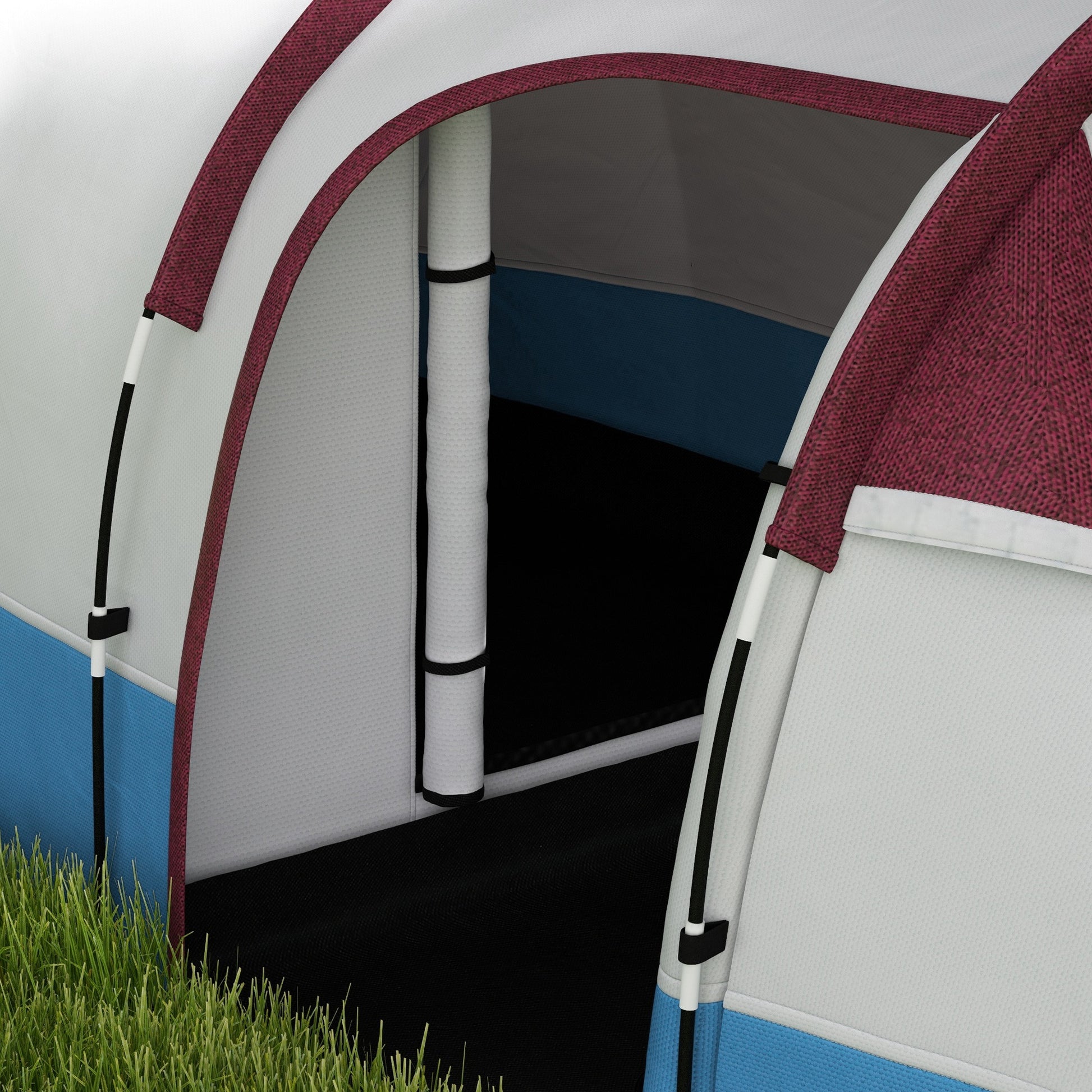Camping Tent, Tunnel Tent for 3 People, with Light Hook, Awning, 2 Rooms, Windproof Family Tent with Carrying Bag, 2000mm Water Resistant Pop Up Tent for Camping, Garden, Red